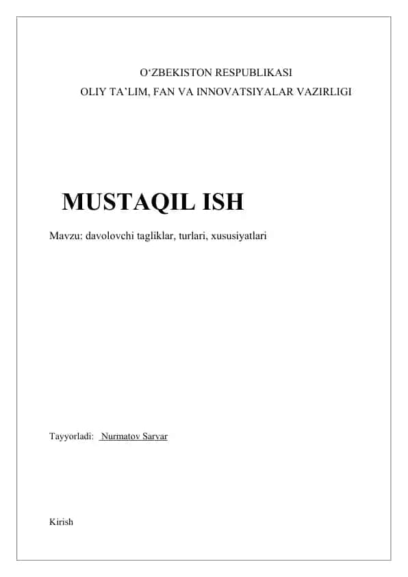 Davolovchi tagliklar, turlari, xususiyatlari