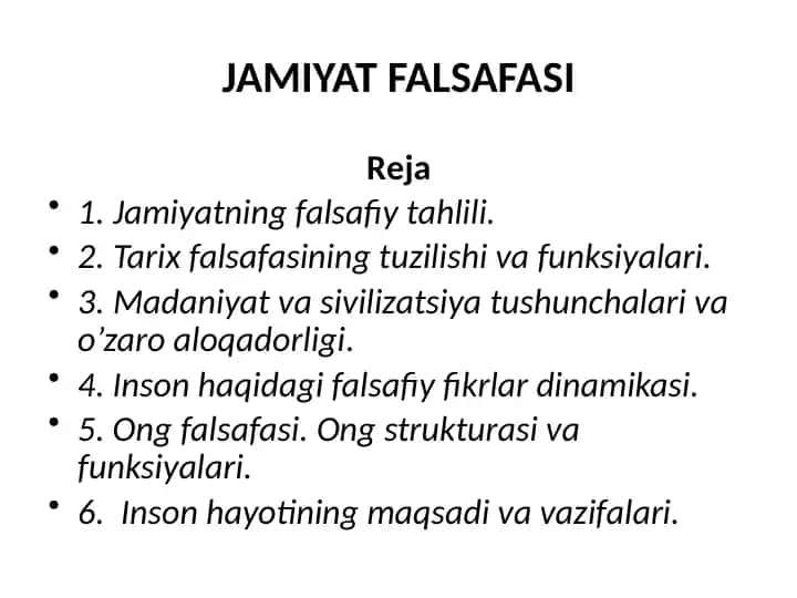 JAMIYAT FALSAFASI
