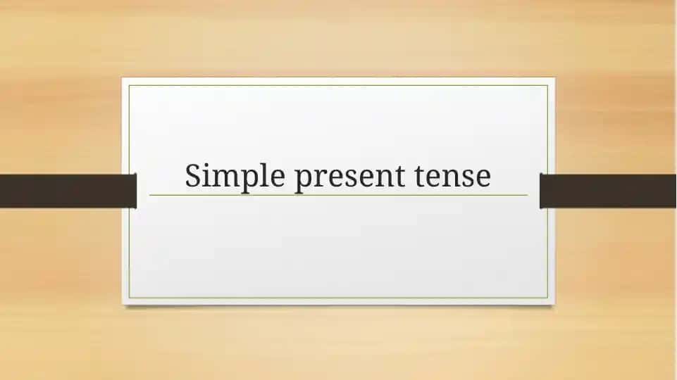 Simple Present Tense
