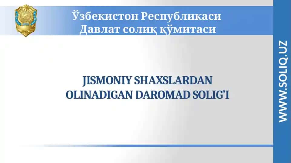 Jismoniy Shaxslardan Olinadigan Daromad Solig’i