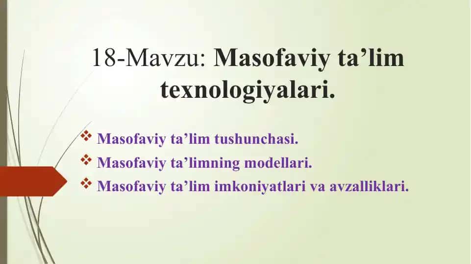 Masofaviy ta'lim texnologiyalari