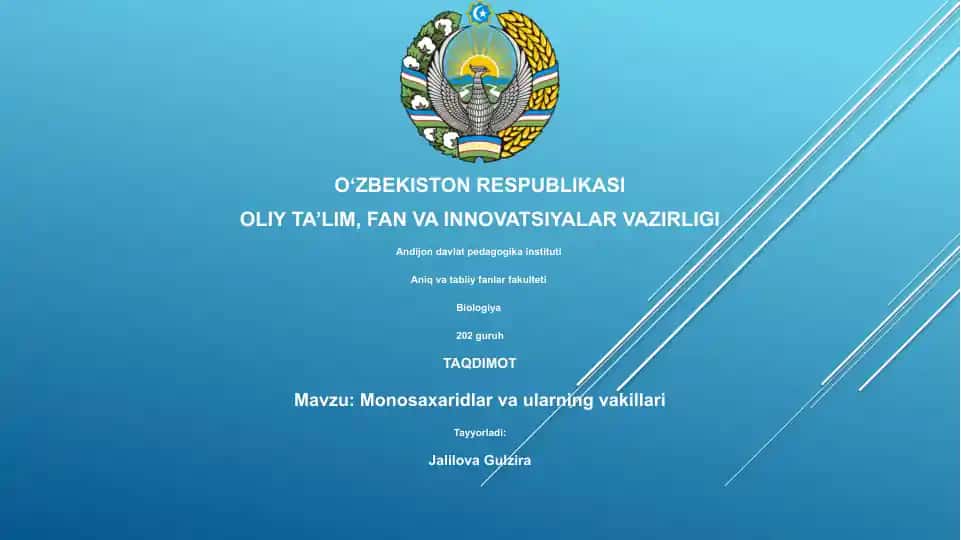 Monosaxaridlar va ularning vakillari