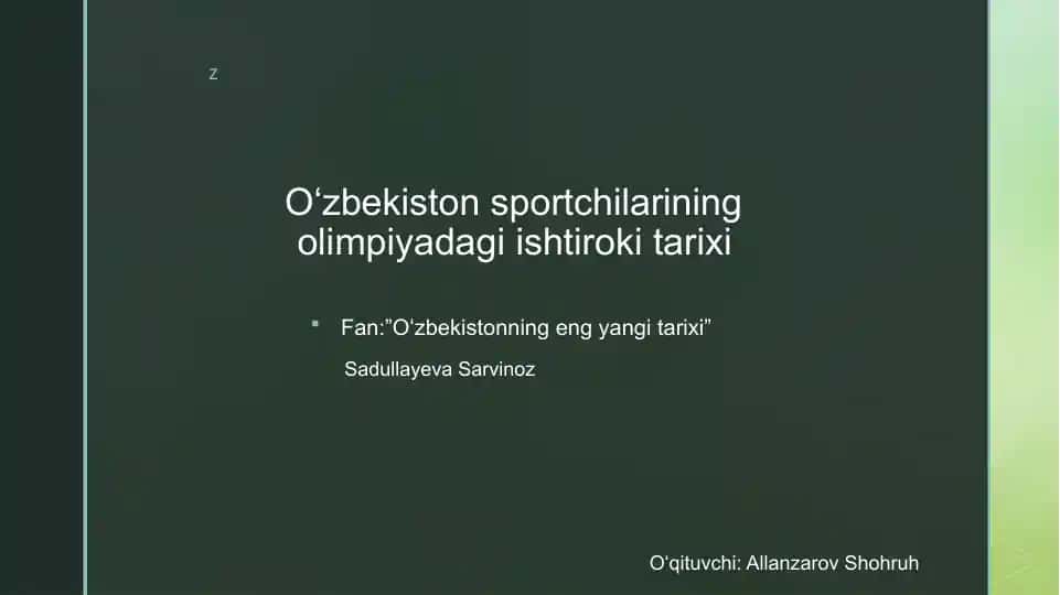Oʻzbekistonsportchilarining olimpiyadagi ishtiroki tarixi