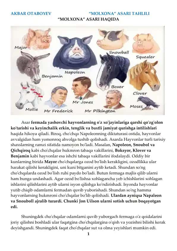"MOLXONA" asari tahlili