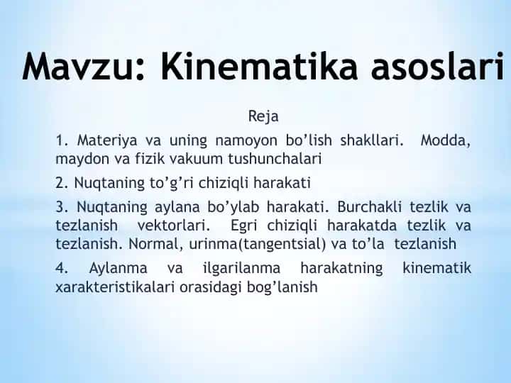 Kinematikaasoslari
