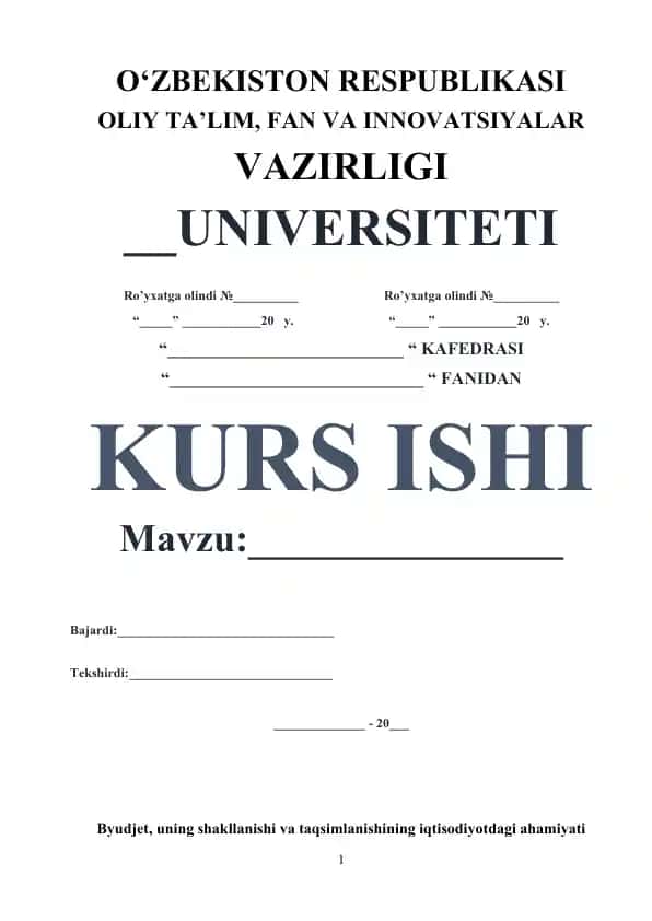 Davlat Byudjeti: Shahsiy, Shakllantirish va Taqsimlash