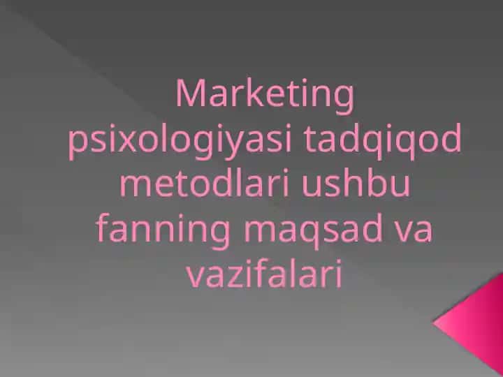 Marketing psixologiyasi tadqiqot metodlari