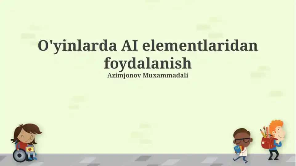 O'yinlarda AI elementlaridan foydalanish