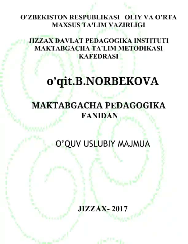 Fanlar bo’yicha o’quv-metodik kompleks tuzilmasi