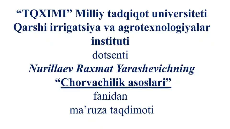 Oziqalar hazm bo‘lishi, tayyorlash va saqlash
