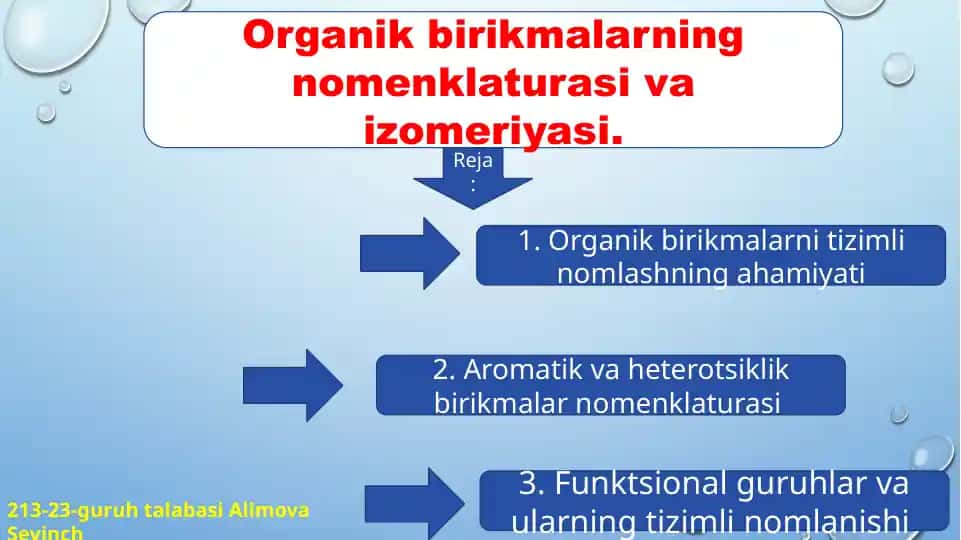 Organik birikmalar nomenklaturasining izomeriyasi