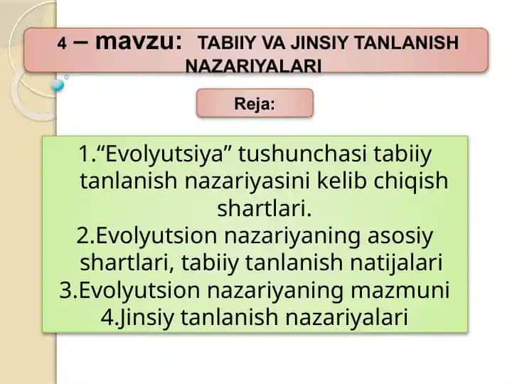 Tabiiy va Jinsiy Tanlanish Nazariyasi