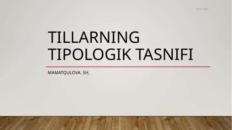 Tillarning tipologik tasnifi
