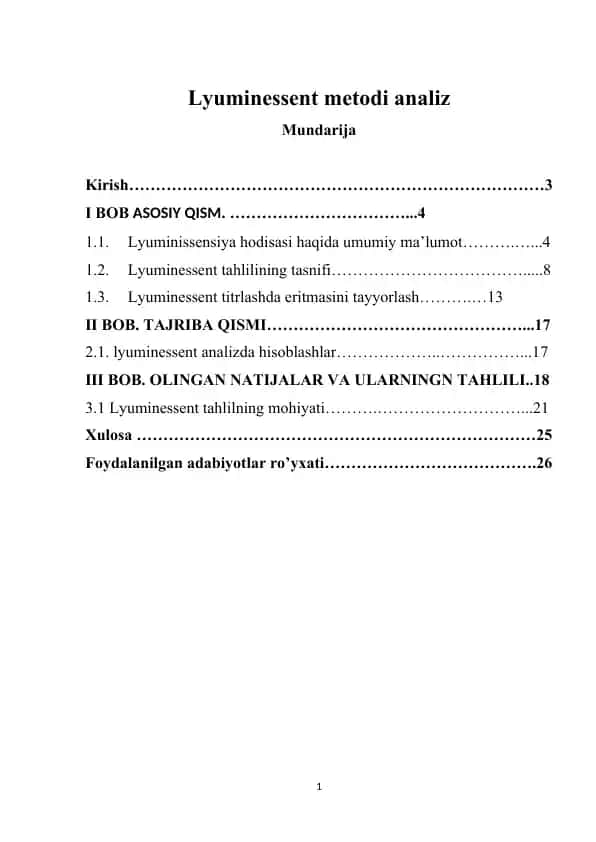 Lyuminessent metodi analiz