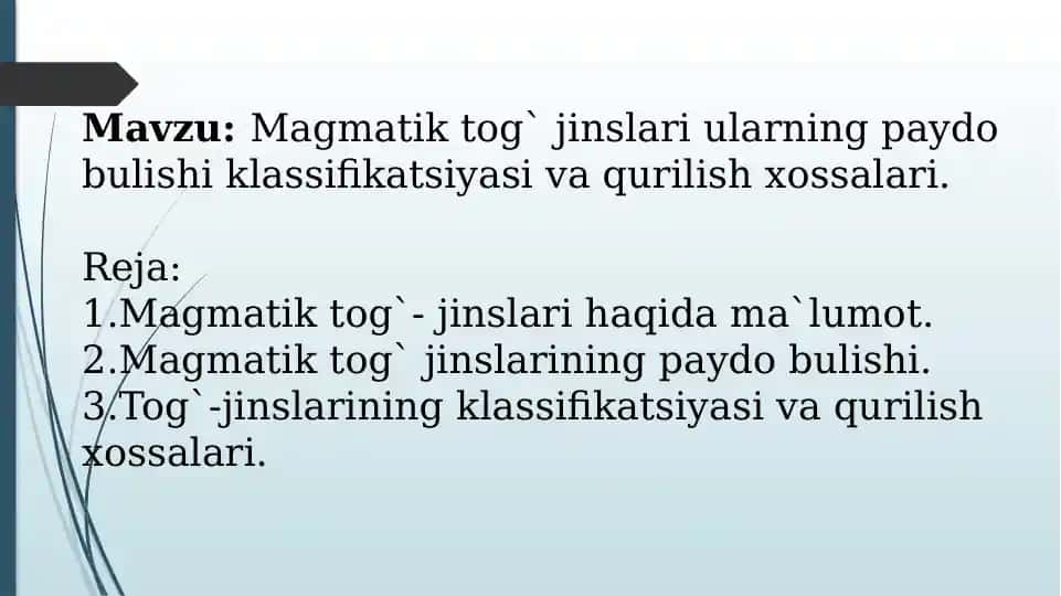 Magmatik togʻjinslari