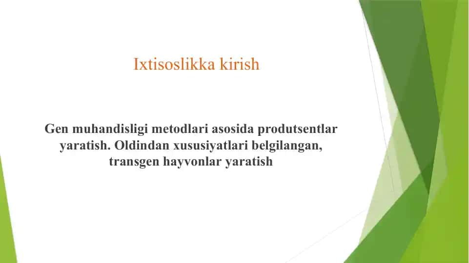 Transgen hayvonlar yaratish