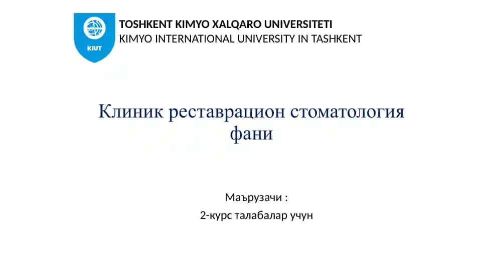 Маъруза-8 Тишқаттиқтўқималарининг наслий касалликлари