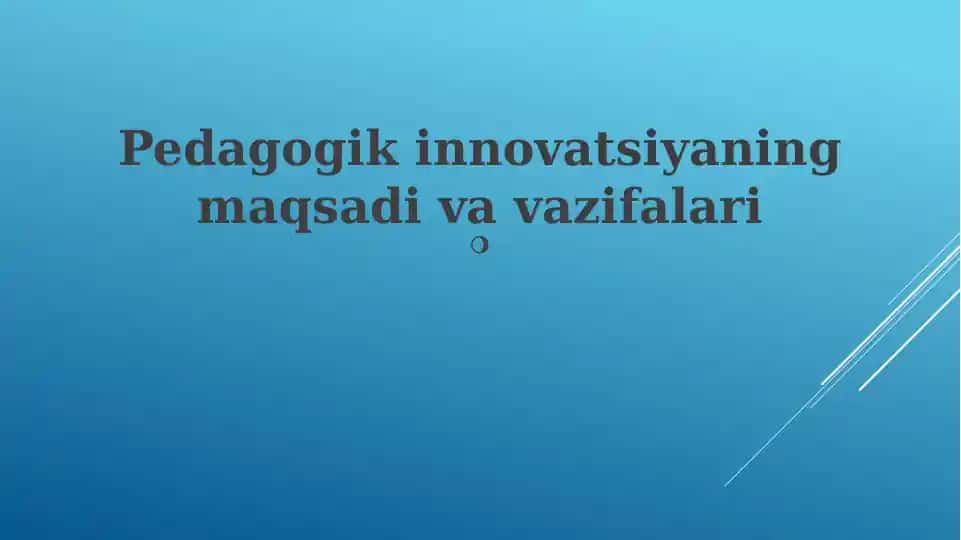 Pedagogik innovatsiya