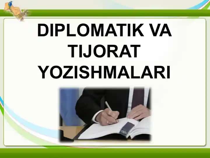 Diplomatik va Tijorat Yozishmalari