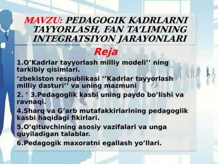 Kadrlar tayyorlash milliy dasturi