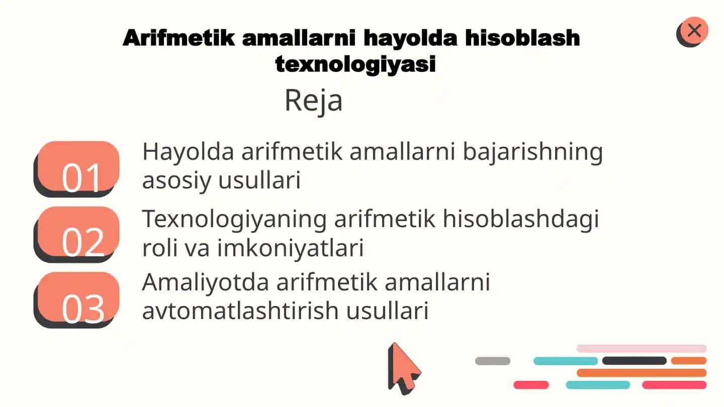 Arifmetika amallari texnologiyasi