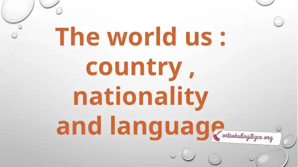 The world us : country , nationality and language