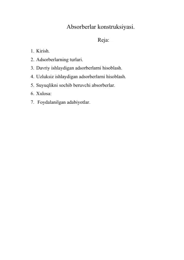Absorberlar konstruksiyasi