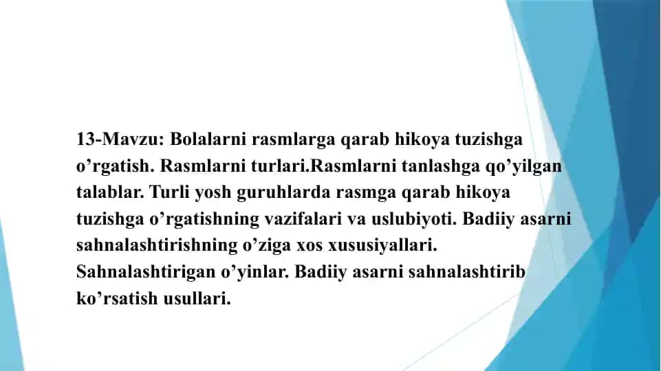 Bolalarni rasmlarga qarab hikoya tuzishga o’rgatish