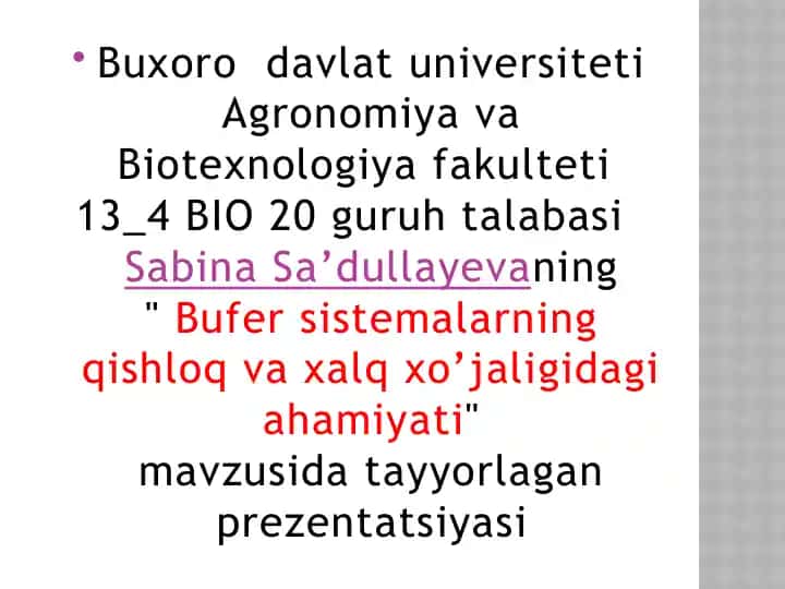 Bufer sistemalarning turlari