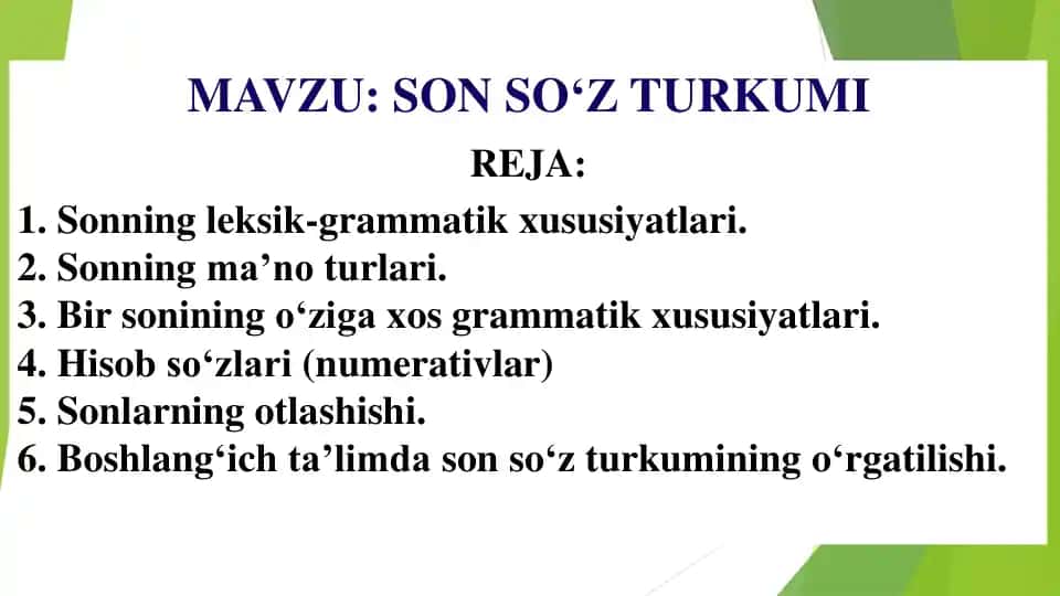 Son so‘z turkumi