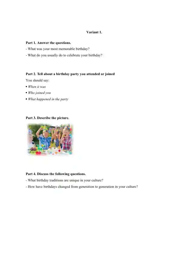 Leisure Time Activities