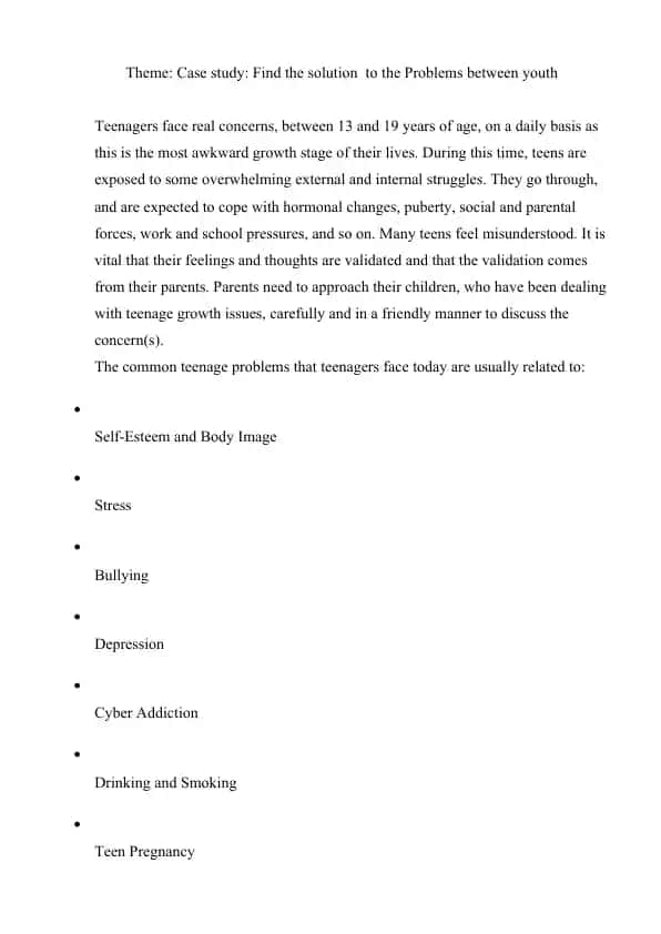 Solutions for Teenage Problems