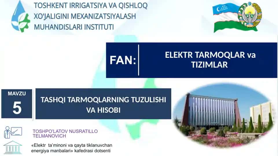 Elektr ta’minonlarning vaqaytasiga tizilgan energiya manbalari