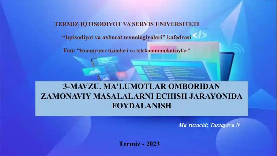Ma’lumotlar ombori rеkdaktorlarni asosiy tushunchasi va ishlash printsiplari