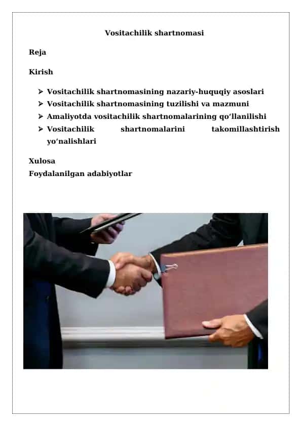 Vositachilik shartnomasi