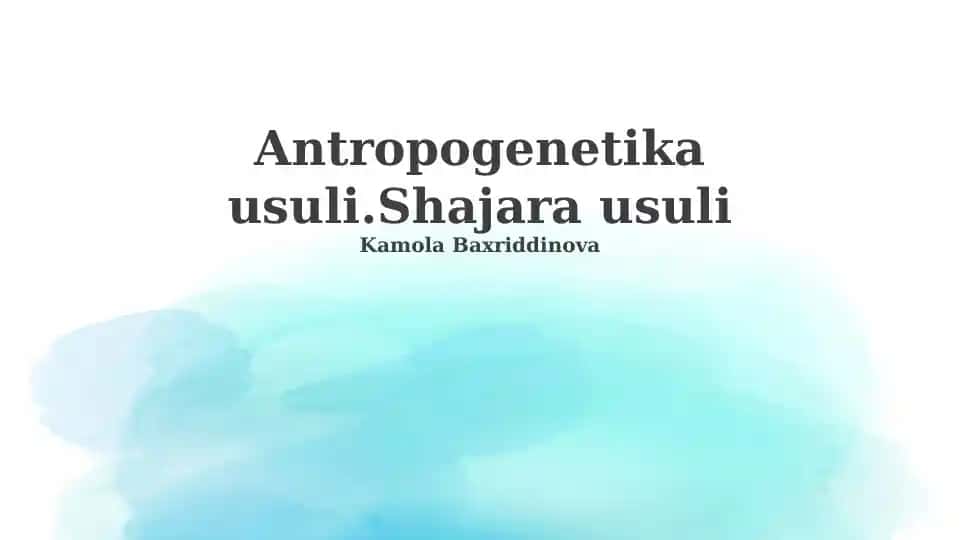 Antropogenetika usuli