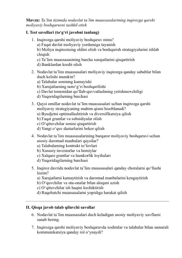 Ta’lim Tizimi Nodavlat Ta’lim