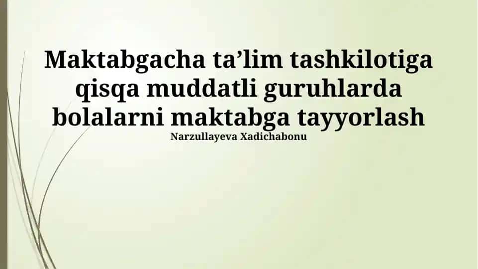 Bolalarni maktabga tayyorlash