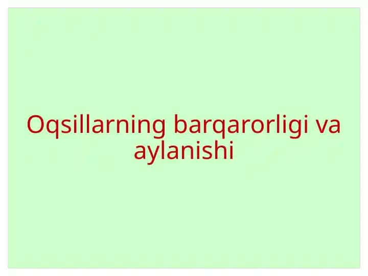 Oqsillarning barqarorligi va aylanishi