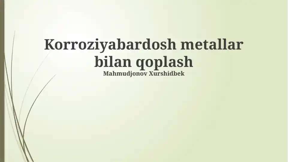 Korroziyabardosh metallar bilan qoplash
