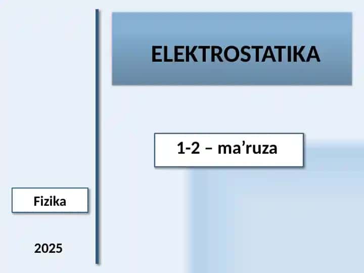 Elektrostatika