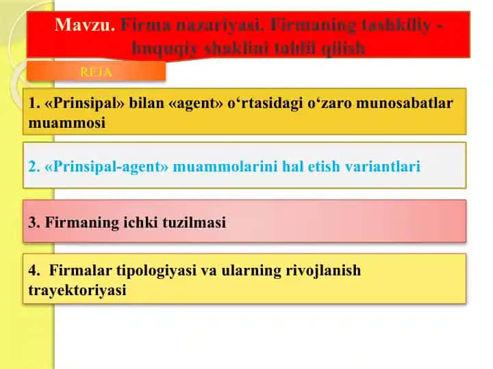 Firmanazariyasi va tashkiliy-huquqiy shakllanishi