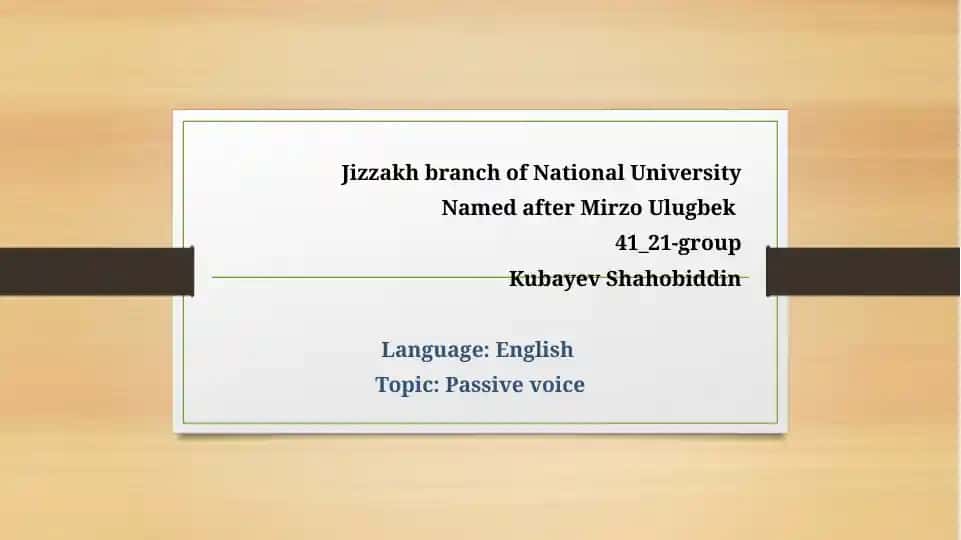Passive voice