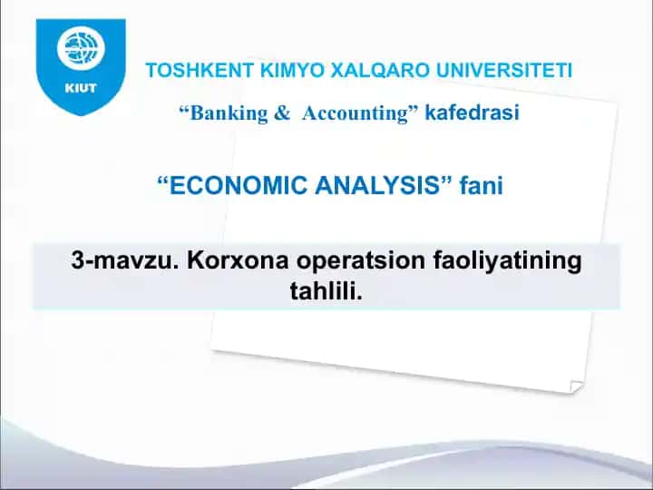 Operatsion faoliyat tahlili