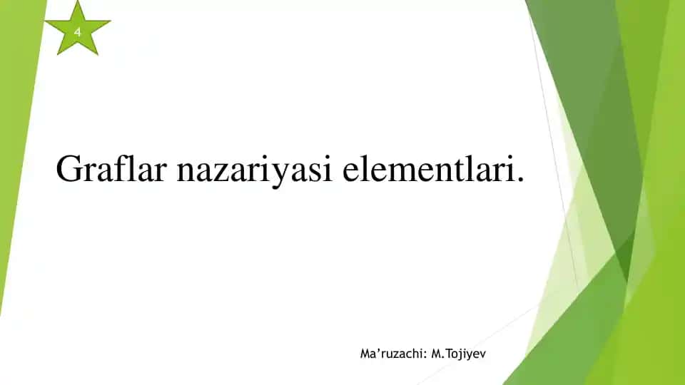Graflar nazariyasi elementlari