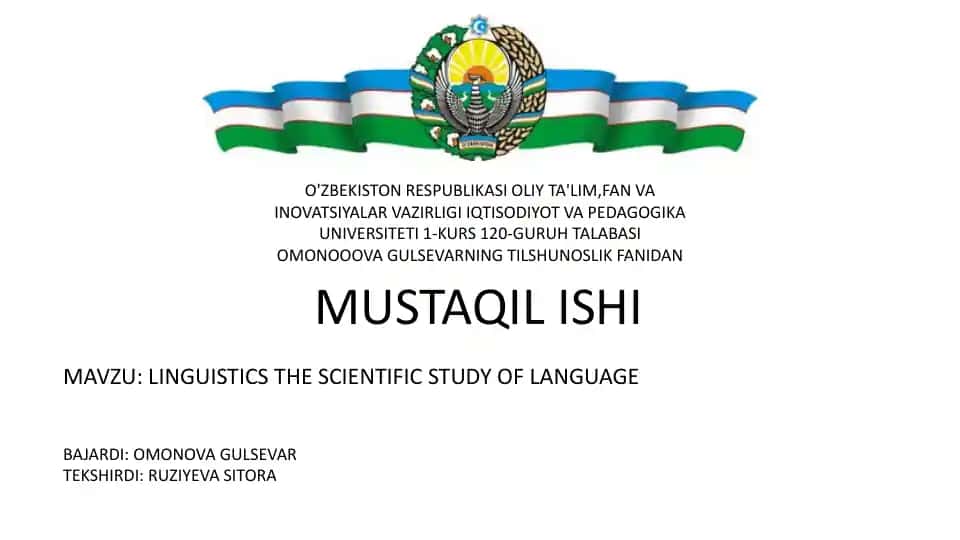 Linguistika fanining asosiy tushunchalari
