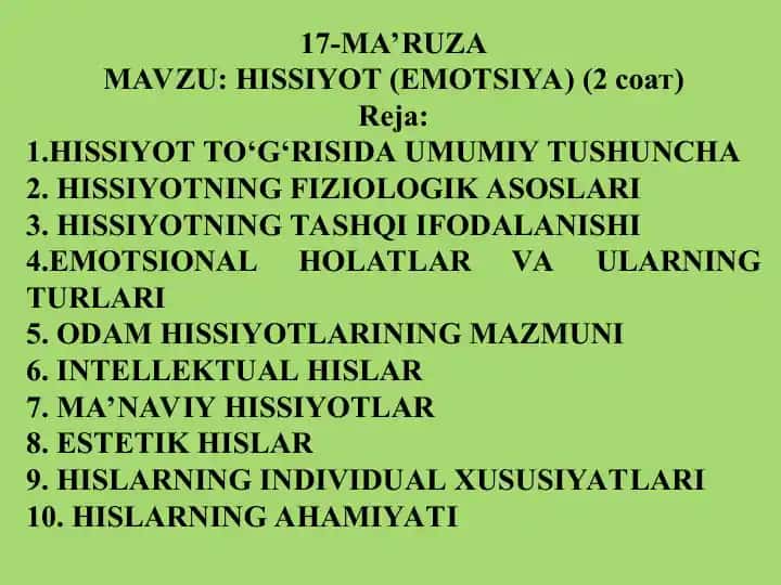 Hissiyot (Emotsiya)