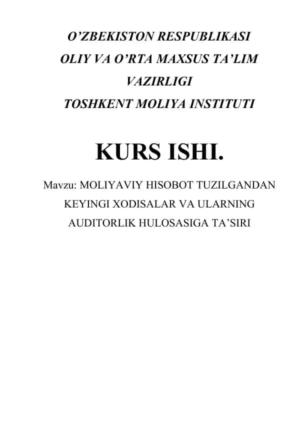 Auditorlik xulosasi