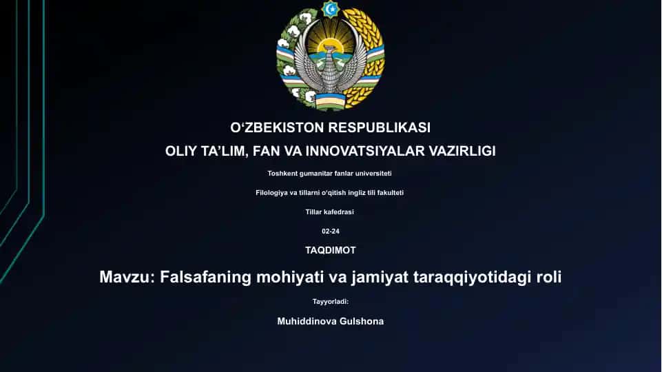 Falsafaning mohiyati va jamiyat taraqqiyotidagi roli