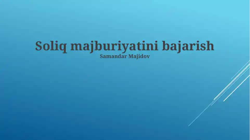 Soliq majburiyatini bajarish